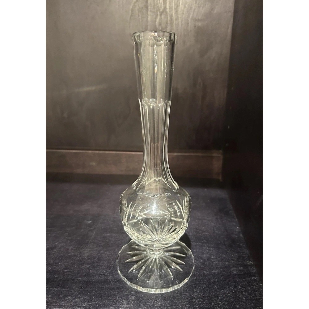 Vintage Rogaska Vase 9" Richmond Footed Bud Etched Signature